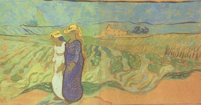 Vincent Van Gogh Two Women Crossing the Fields (nn04) Germany oil painting art